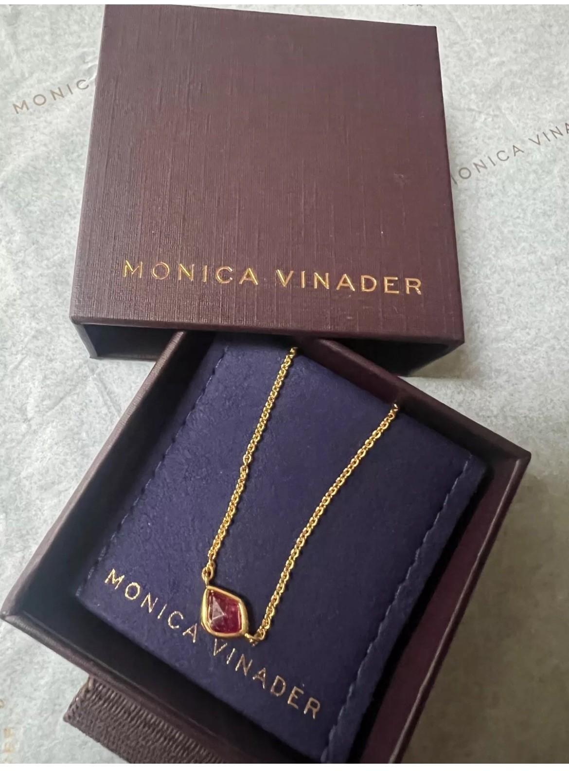 New Monica Vinader Siren Mini Nugget gold plated Necklace Adjustable 46cm/18’💕