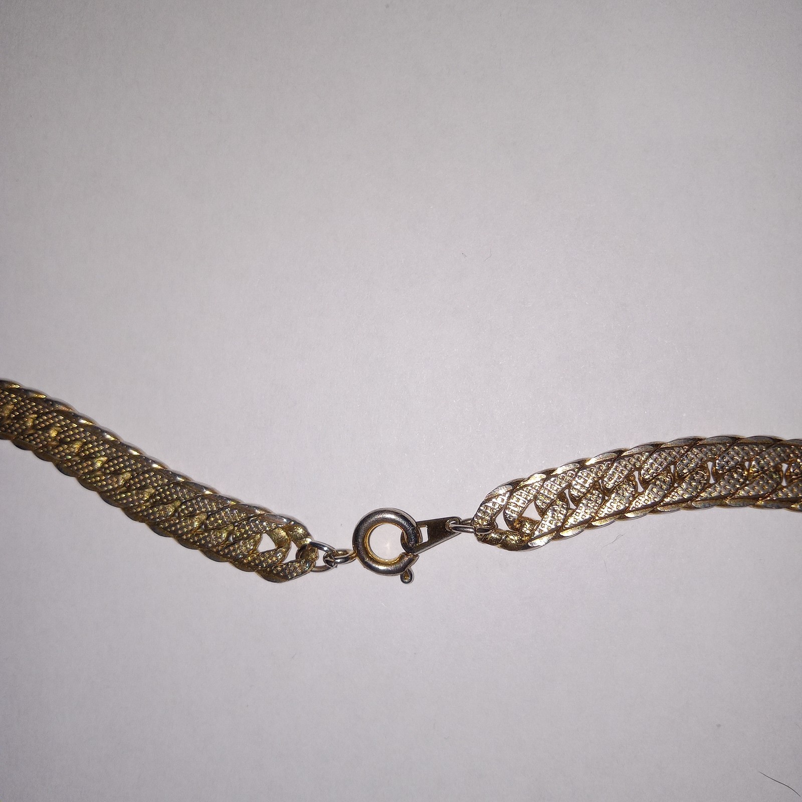 Thick Flat Curb Link Gold Tone 18 Inch Chain Necklace Preppy Basic Quiet Luxury