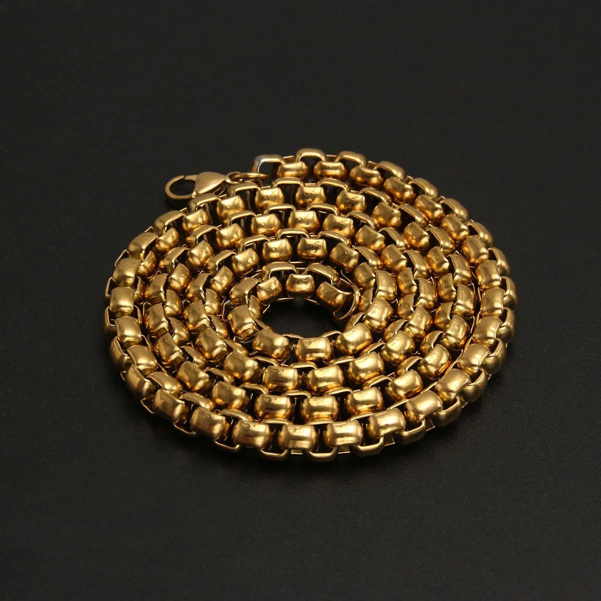 Venetian Box Chain Necklace Stainless Steel Silver Gold Black Width 2mm 6mm