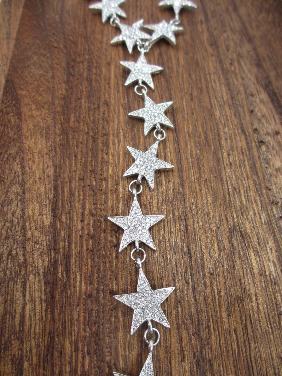 Rhinestone Crystal Star Necklace Lariat Choker Long Twinkle Charms Sparkle Drops