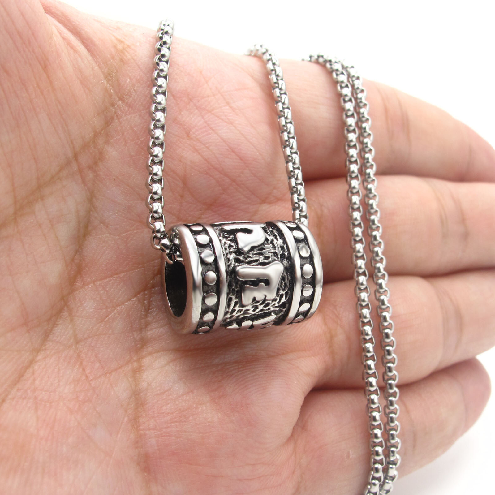 MENDEL Mens Tibetan Buddhist Amulet Pendant Necklace Stainless Steel Jewelry Men