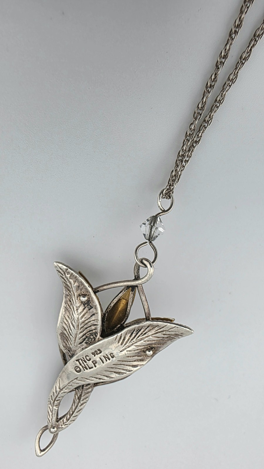 LOTR Official Arwen Evenstar CZ Necklace M.S Co 925 NLP Inc Sterling SILVER Chai