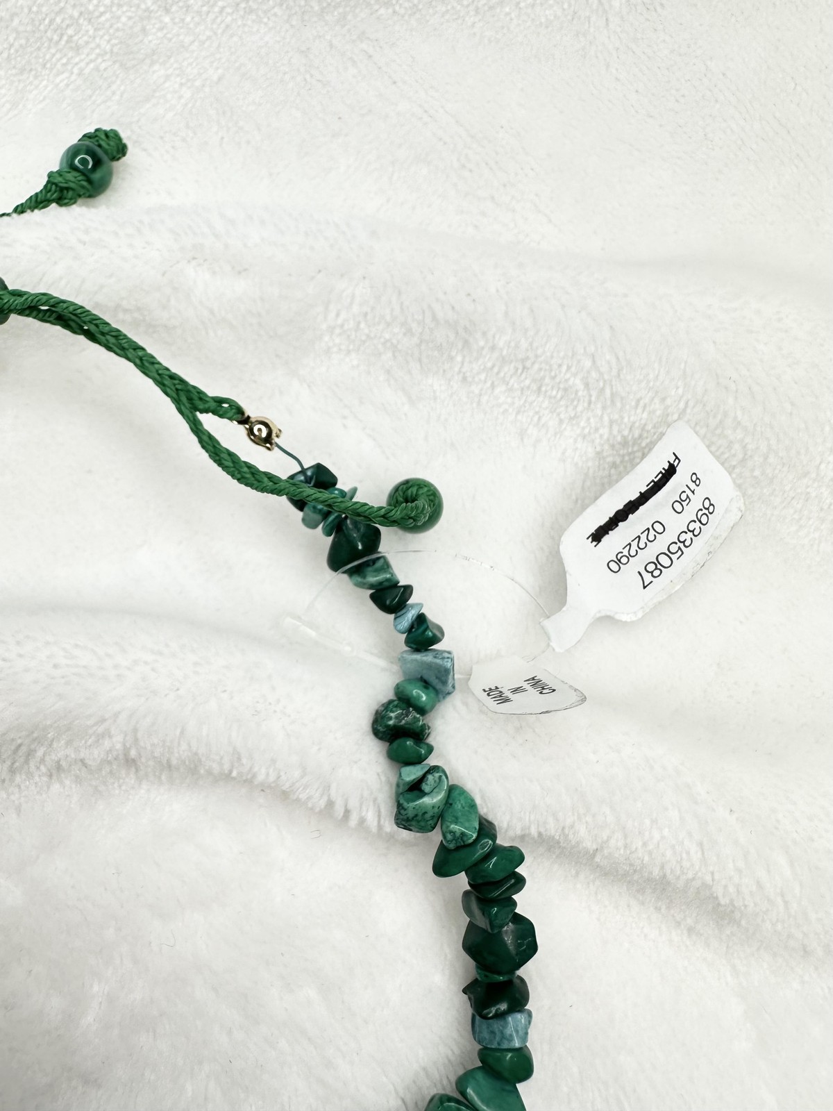 NEW Free People Bohemian Single Strand Crystal Beaded Necklace Malachite Green