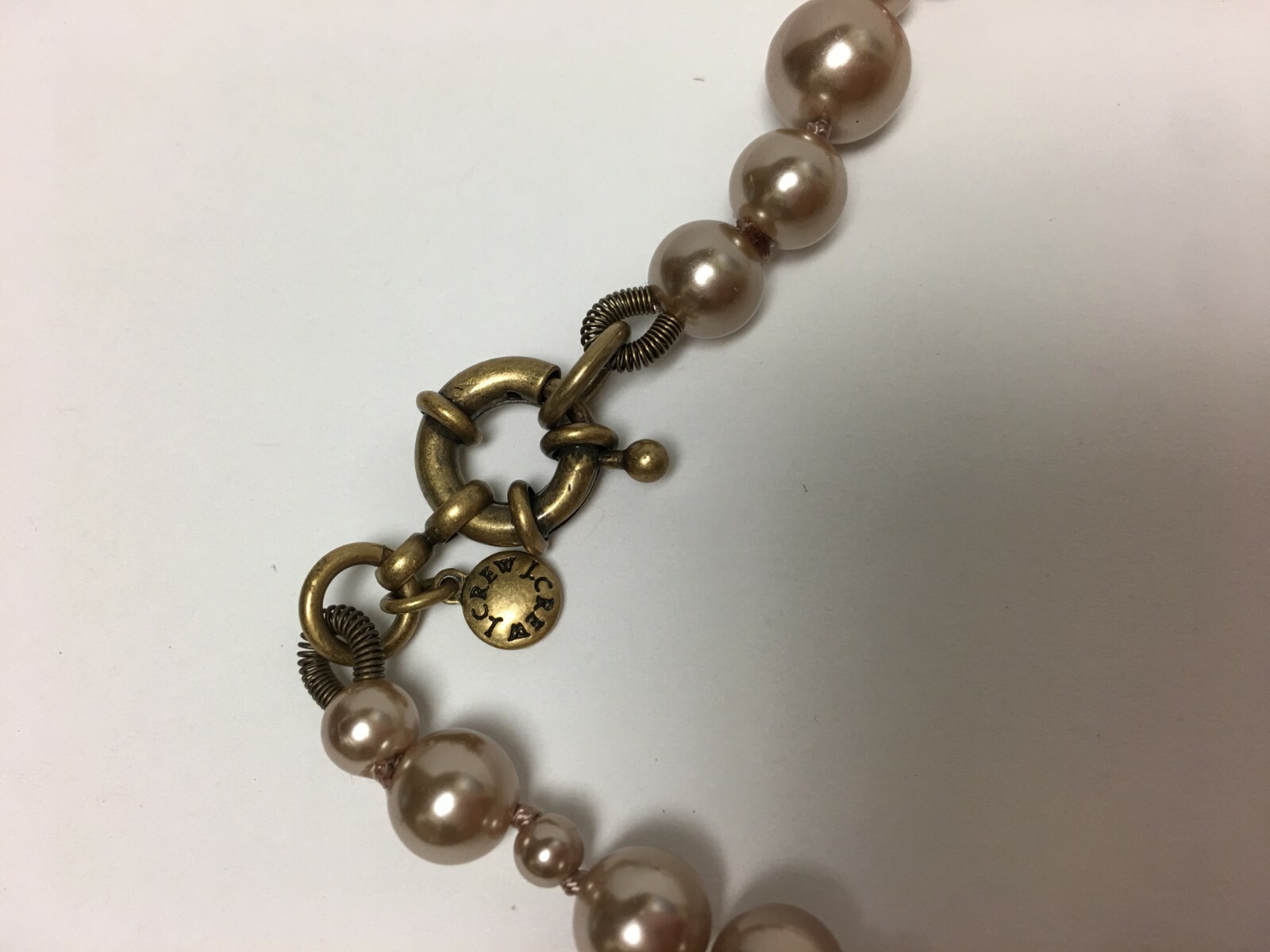 J. Crew Pink Imitation Faux Pearl Link Necklace 26″ Long