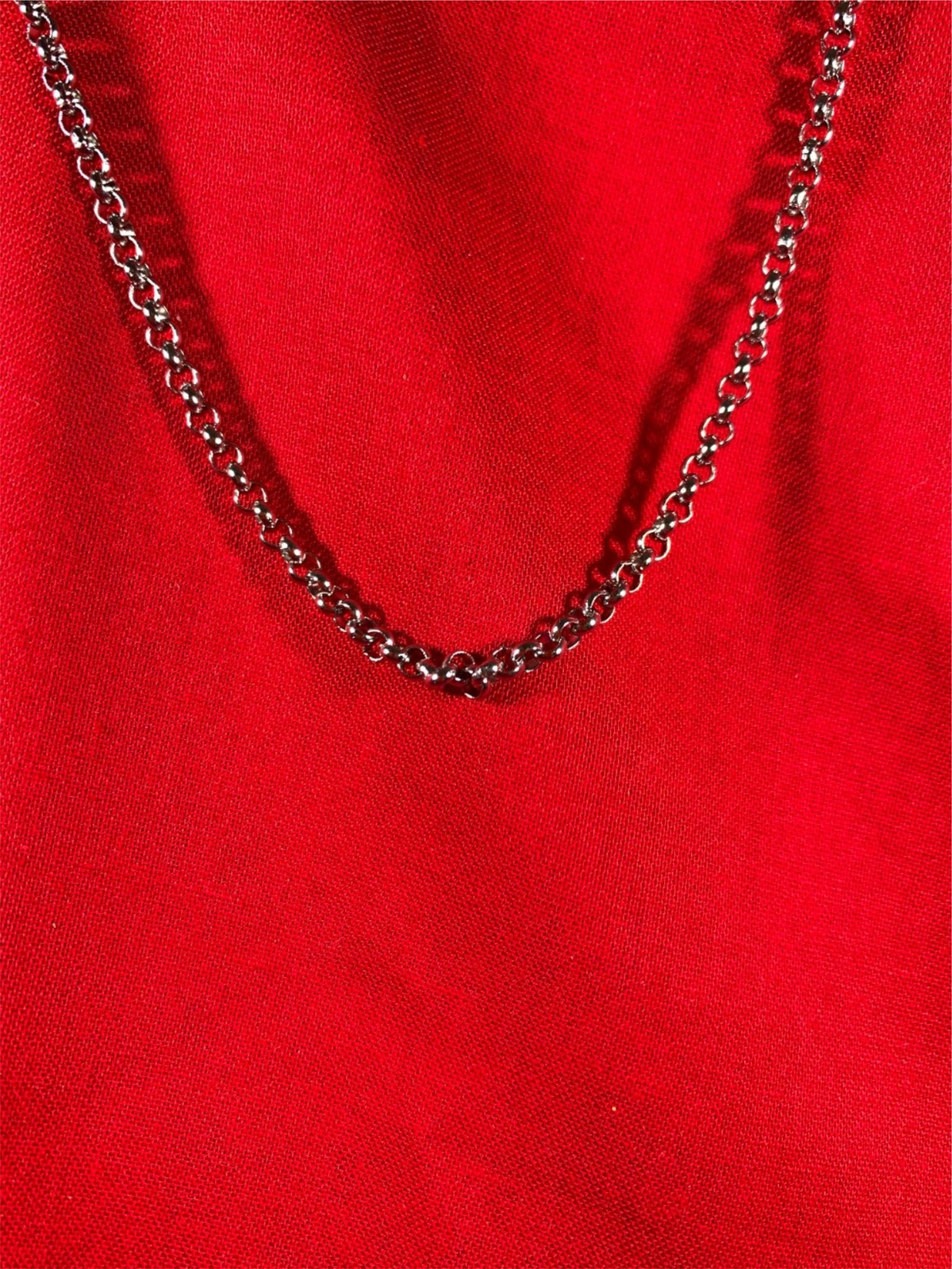 34 INCH GOLD, SILVER,BLACK PLATED 3MM ROLO LINK STAINLESS STEEL CHAIN-USA SELLER