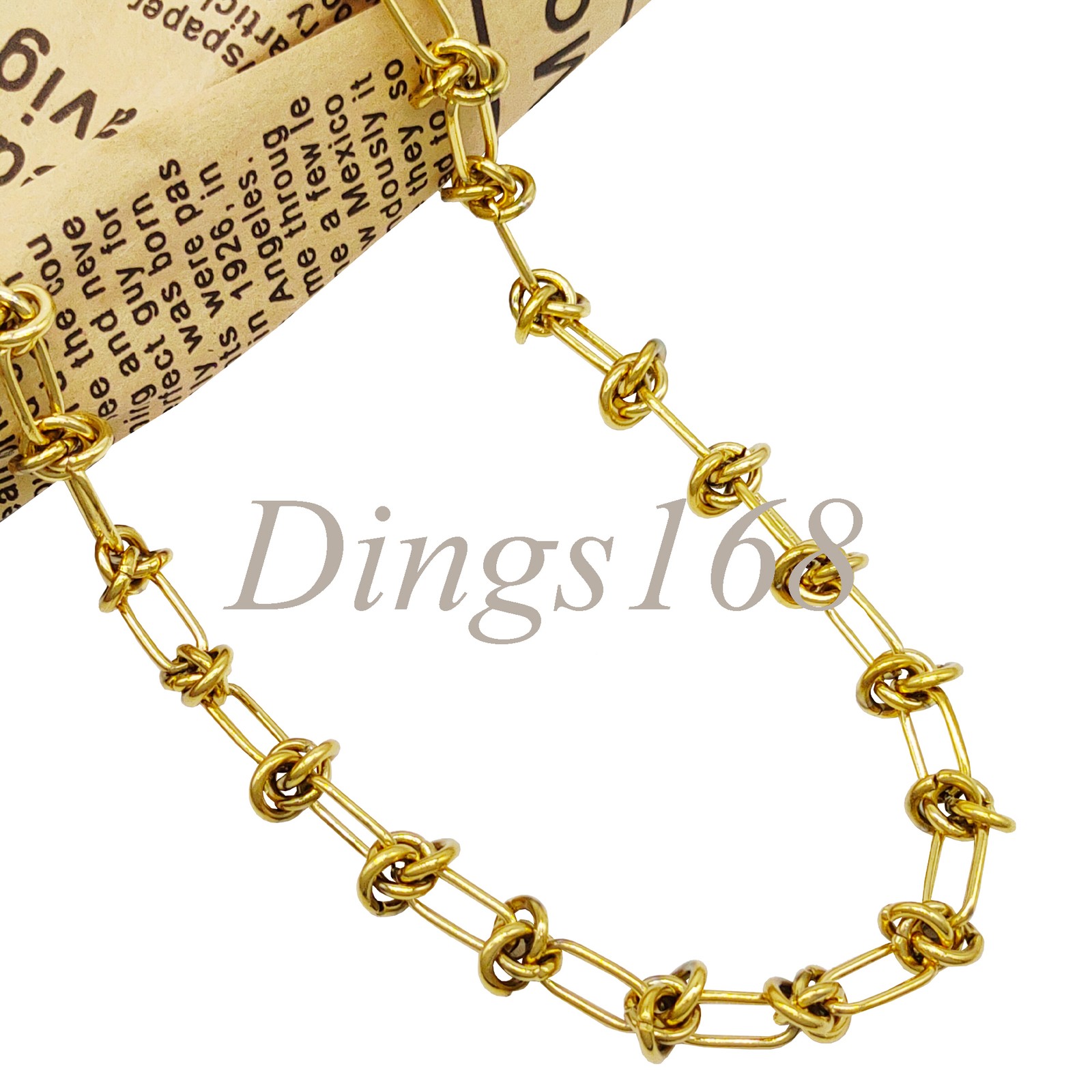 18K Yellow Gold Filled Nickel/Tarnish-Free 16+2 inch 6 mm Knotted Chain Necklace