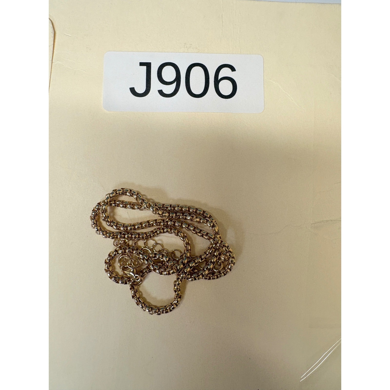 Gold Tone Round Rolo Box Link Chain Necklace Adjustable Lobster Clasp J906