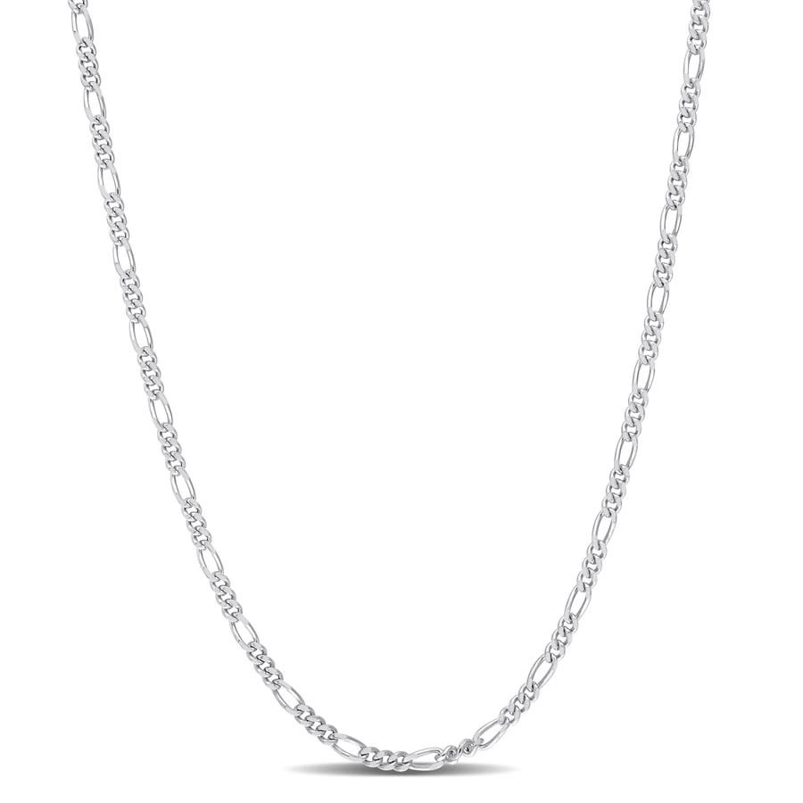 AMOUR 2.2mm Figaro Chain Necklace In Sterling Silver, 20 In