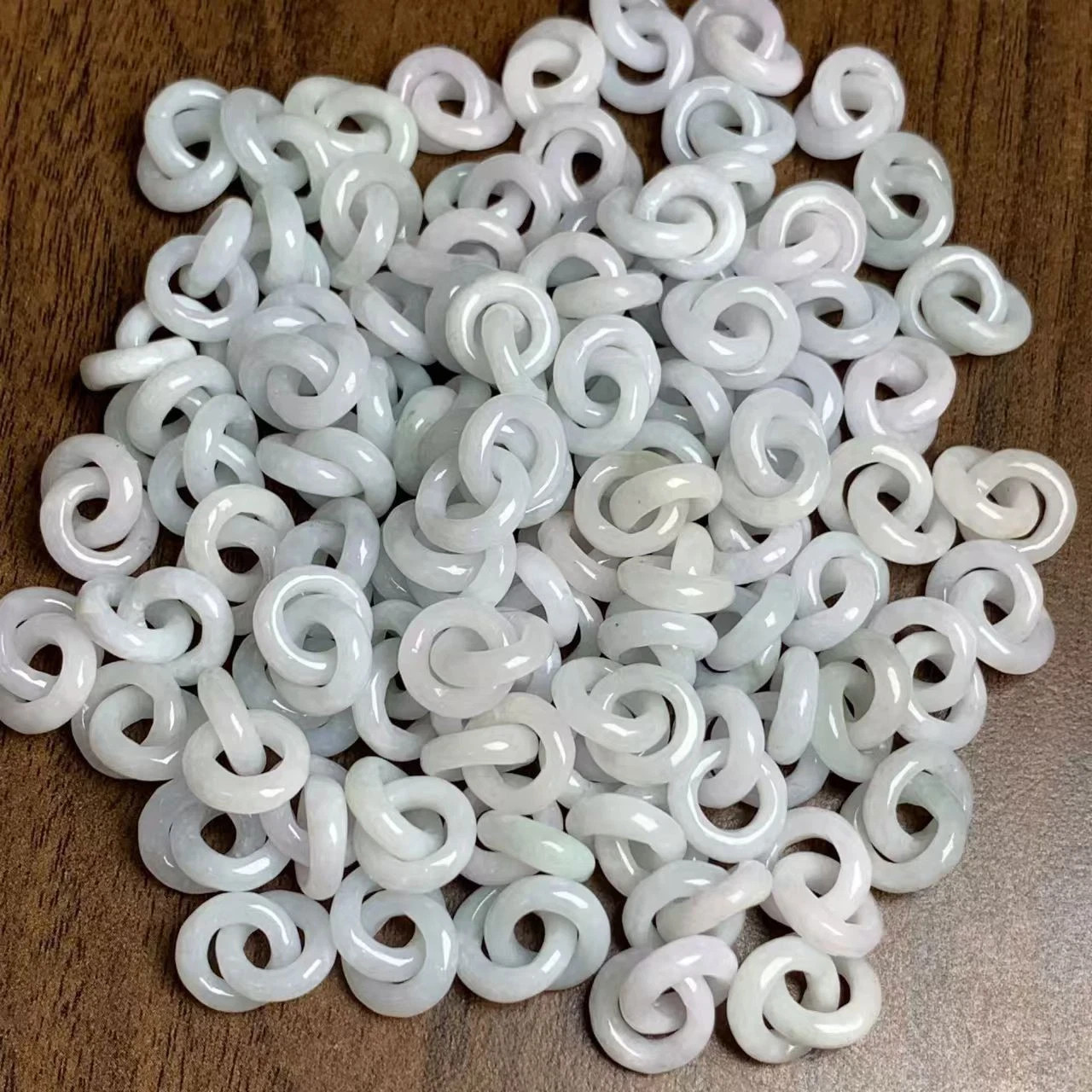 2pcs Real Grade A Natural Jade Jadeite Women Men Circle Beads Diy Pendant