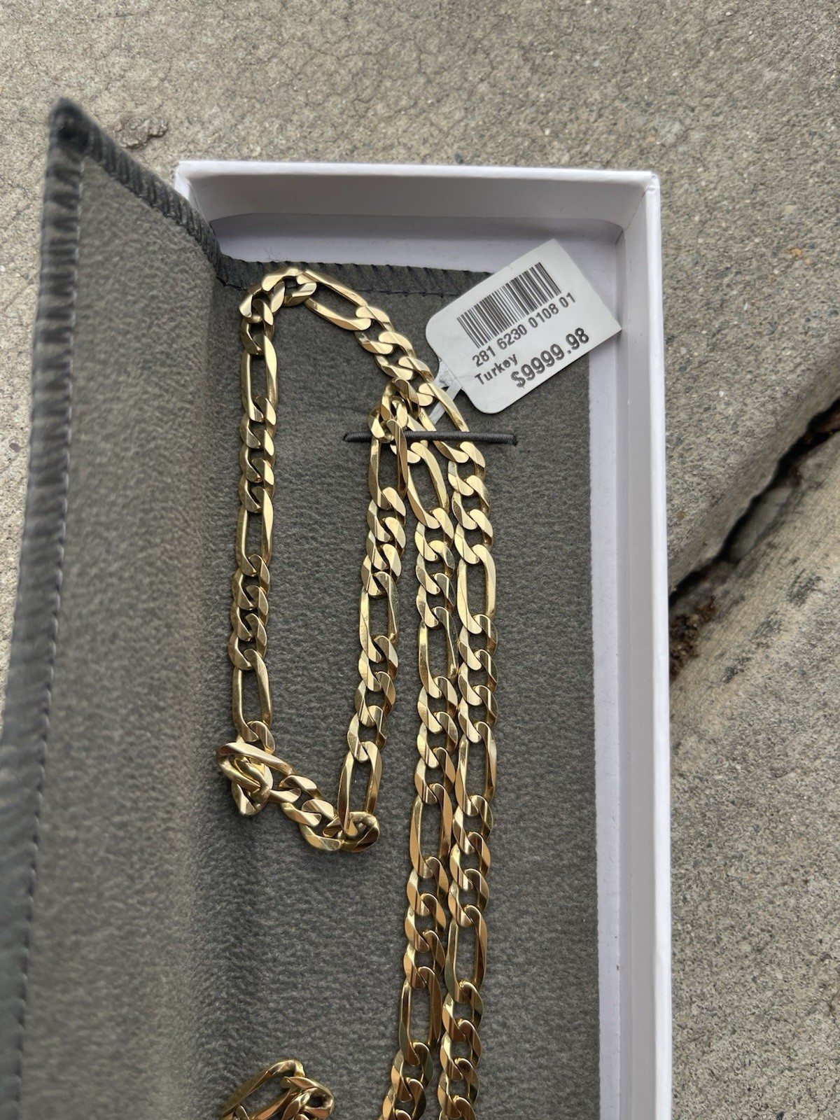 Vintage FIG CHAIN 30 IN 10k Gold 6.5 M 150 Gauge SOLID 30inches Long