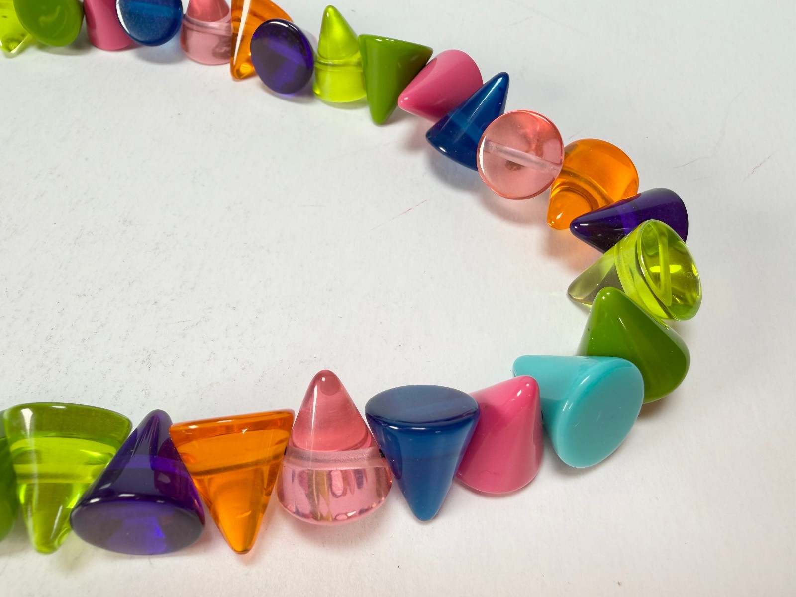 Jackie Brazil “Corina” Transparent Paris Mix Small Cones 55cm Necklace ( N0058 )