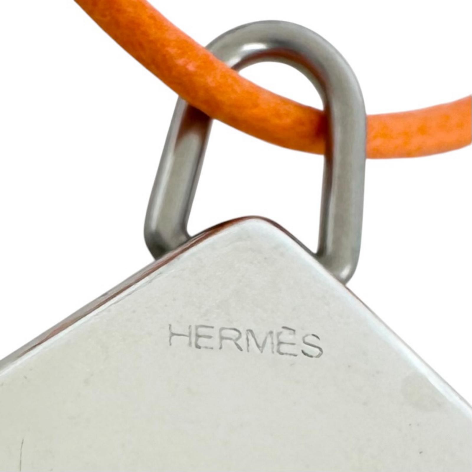 HERMES PendantNecklace symbol Necklace metal/leather unisex