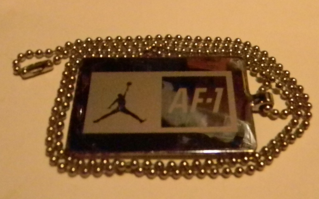 Nike AF-1 Air Jordan Authentic Hang Tag Pendant Necklace Michael Jumping