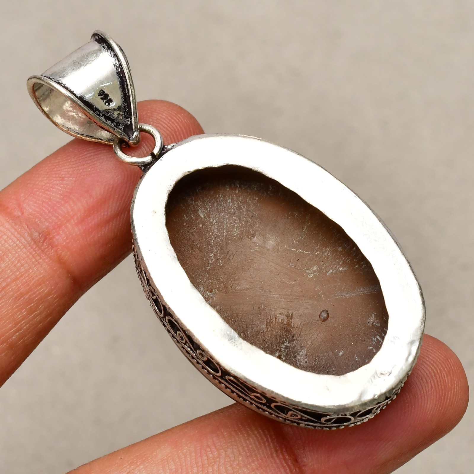 Titanium Druzy Gemstone Handmade 925 Sterling Silver Jewelry Pendant 2.08″