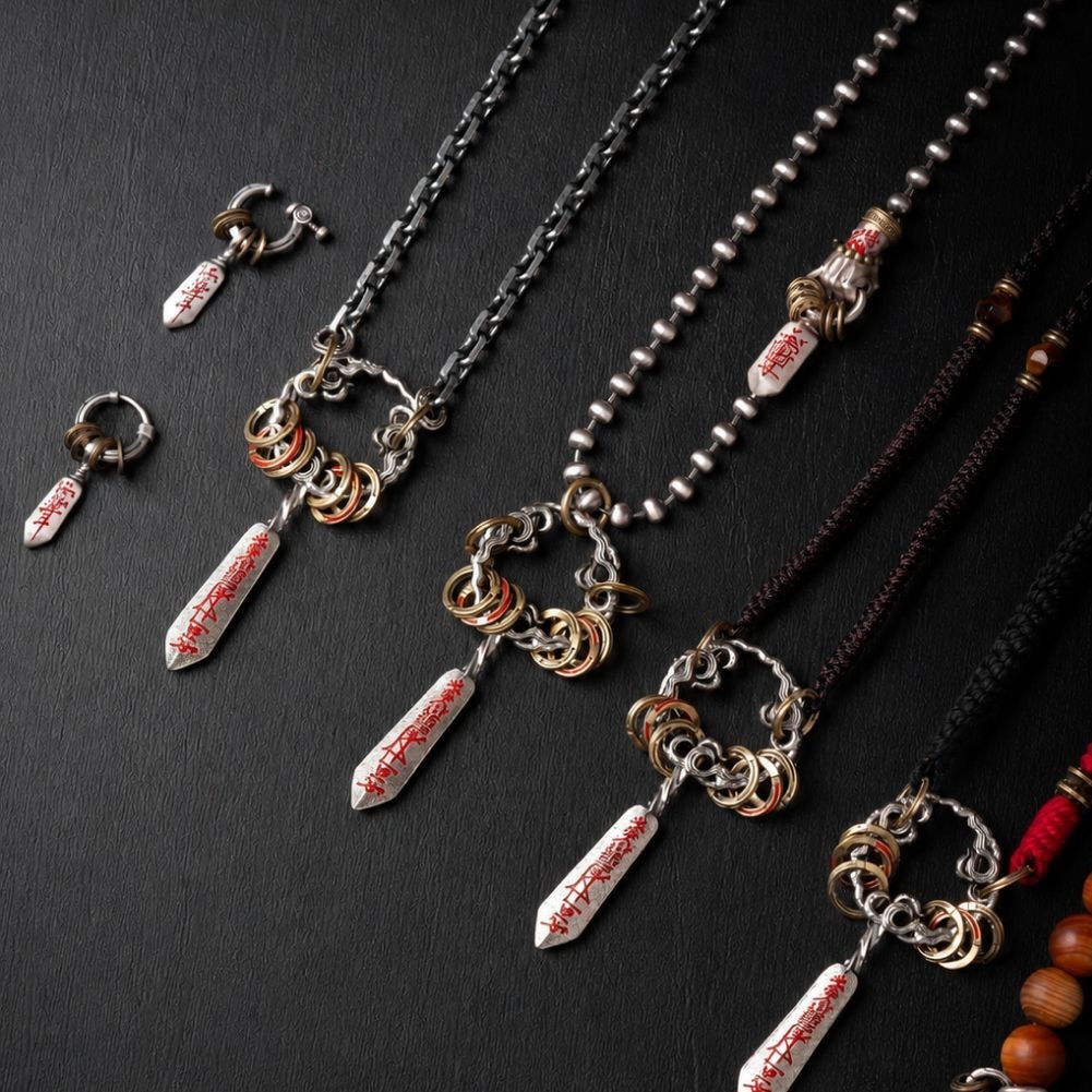 Taoist Masterblade Shi Dao Pendant Cinnabar Talisman Chinese Amulet Gift