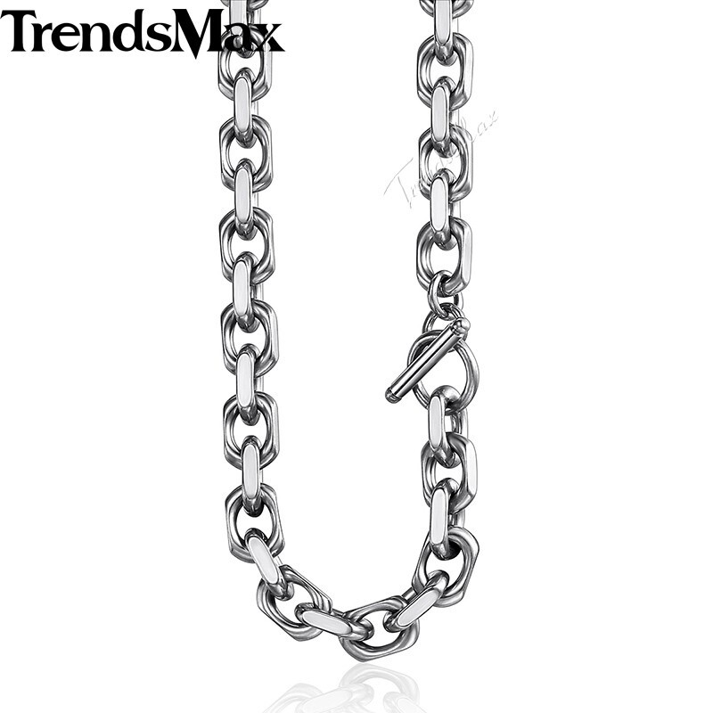 20″ Mens Boys Chain Silver CABLE Link 316L Stainless Steel Necklace Toggle Clasp