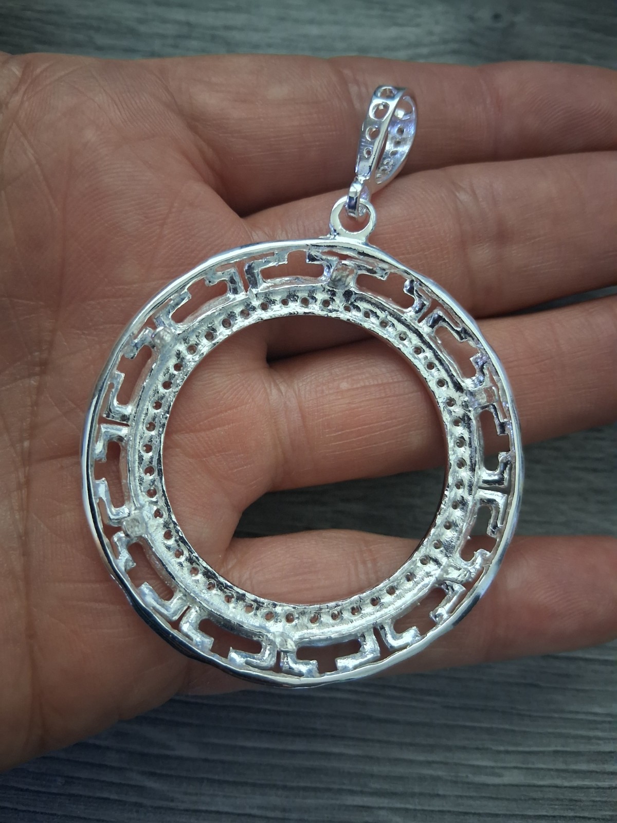 Bizel de plata 925 mexicano para moneda de 1 OZ de 40mm plata real “solo bizel”