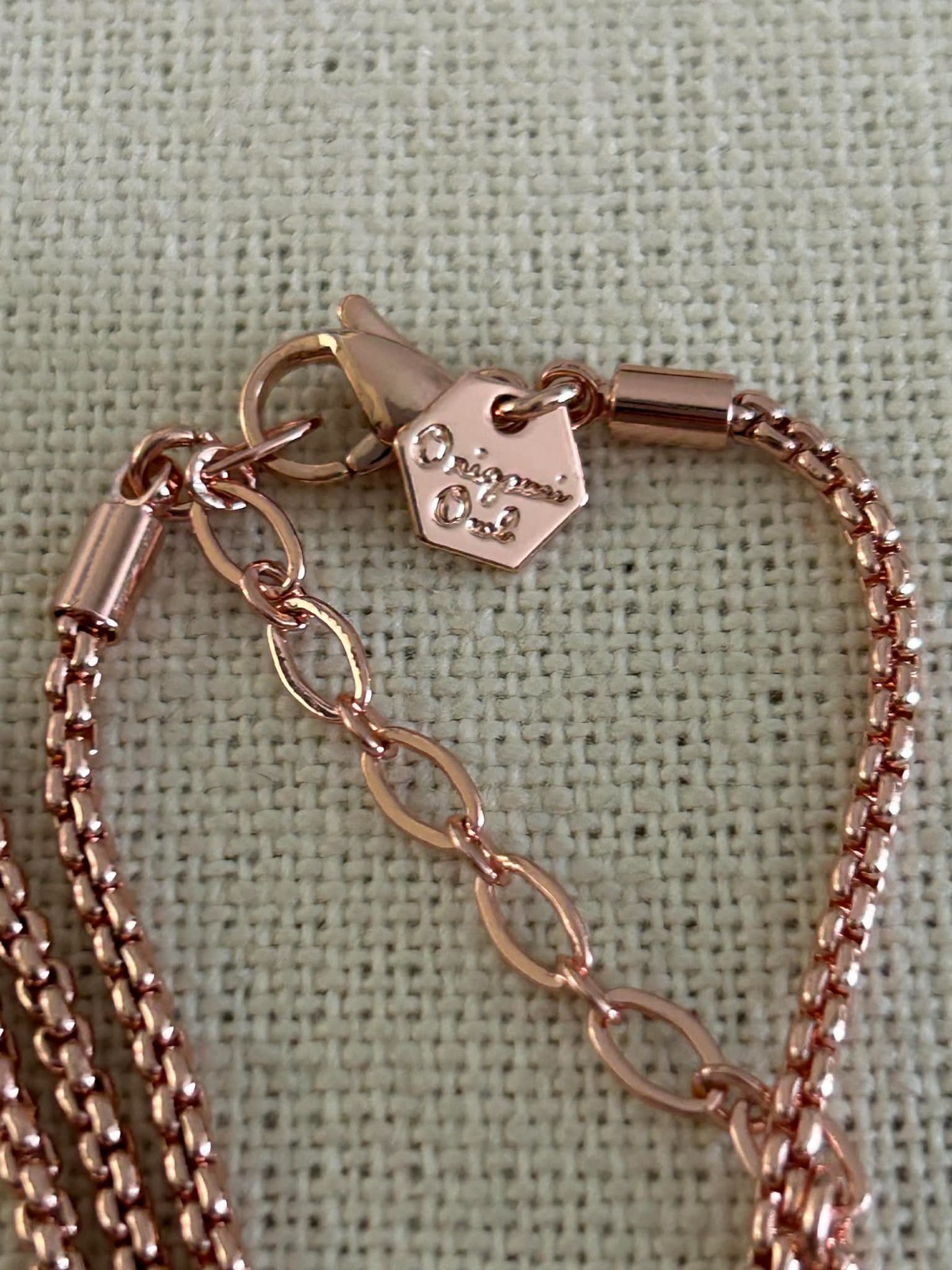 Origami Owl CN3003 Rose Gold 24-26” Cube Chain “New”