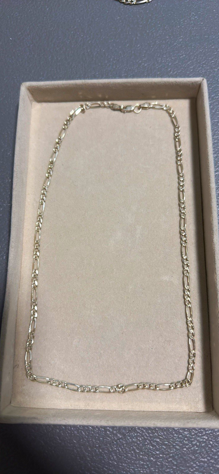 Silver Tone .925 Bar Link Chain Necklace w/ Lobster Clasp, No Main