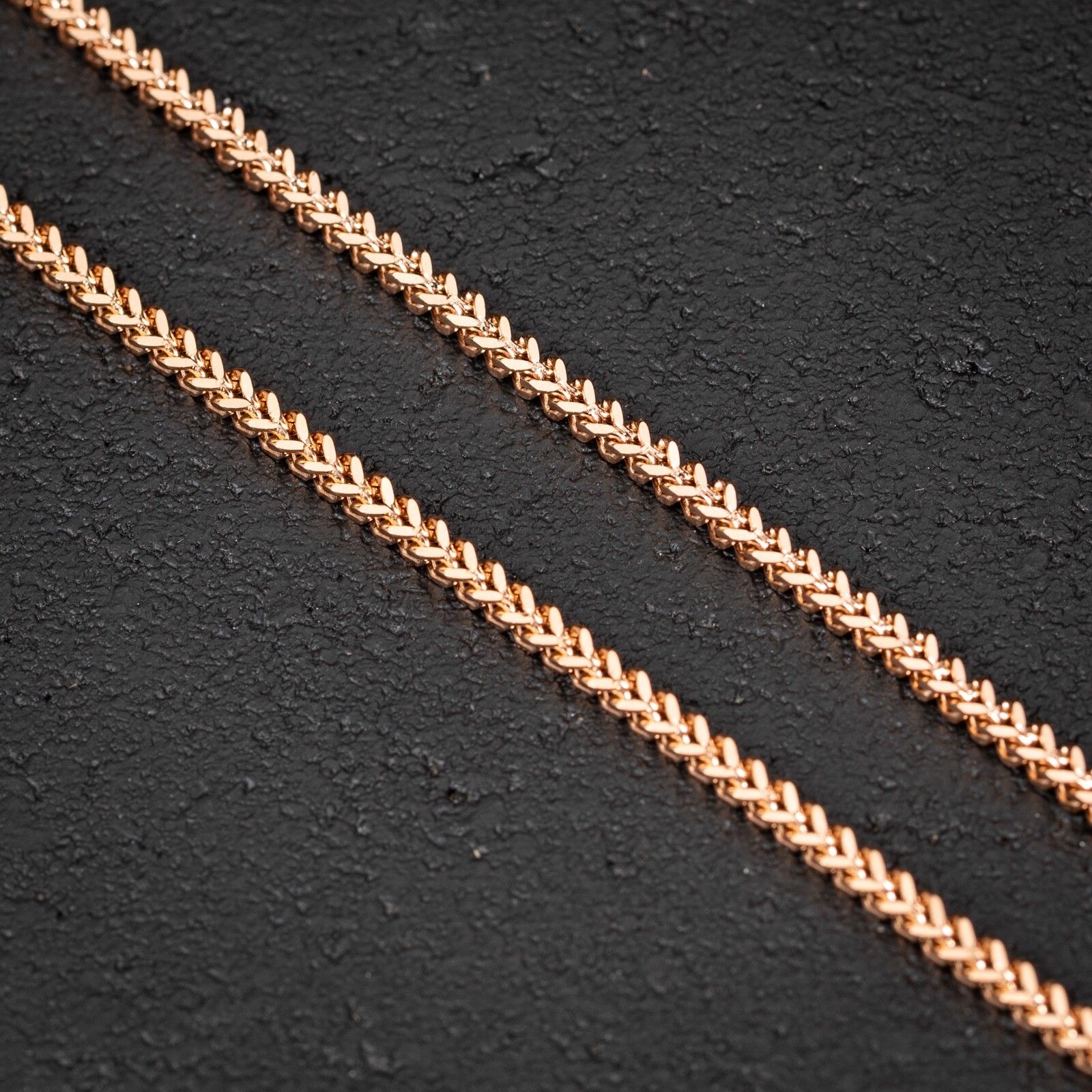 Solid Rose Gold Plated Heavy 316 Stainless Steel 2.5MM Franco Chain Necklace