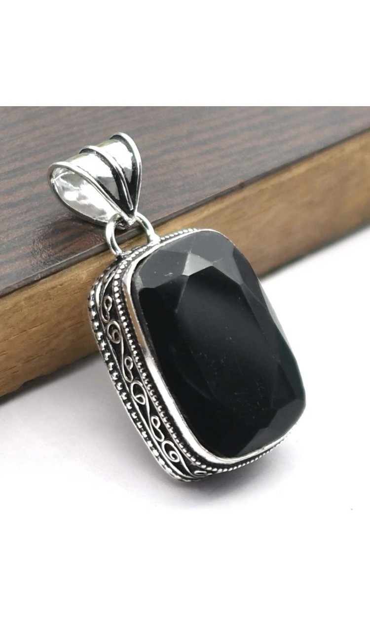 Black Onyx Natural Gemstone Pendant Jewelry 1.75″ P 5080