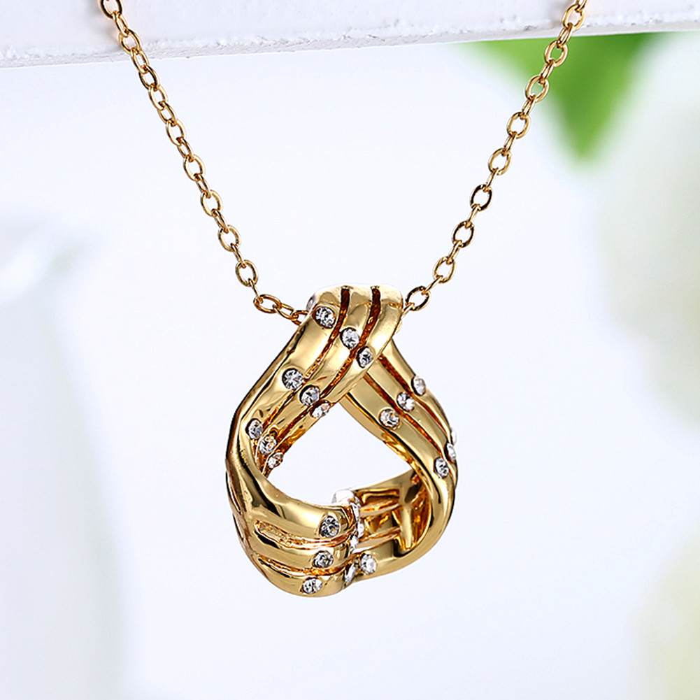 Chic 18k 18ct Yellow/White Gold Filled Triangle CZ Pendant Necklace N-A718