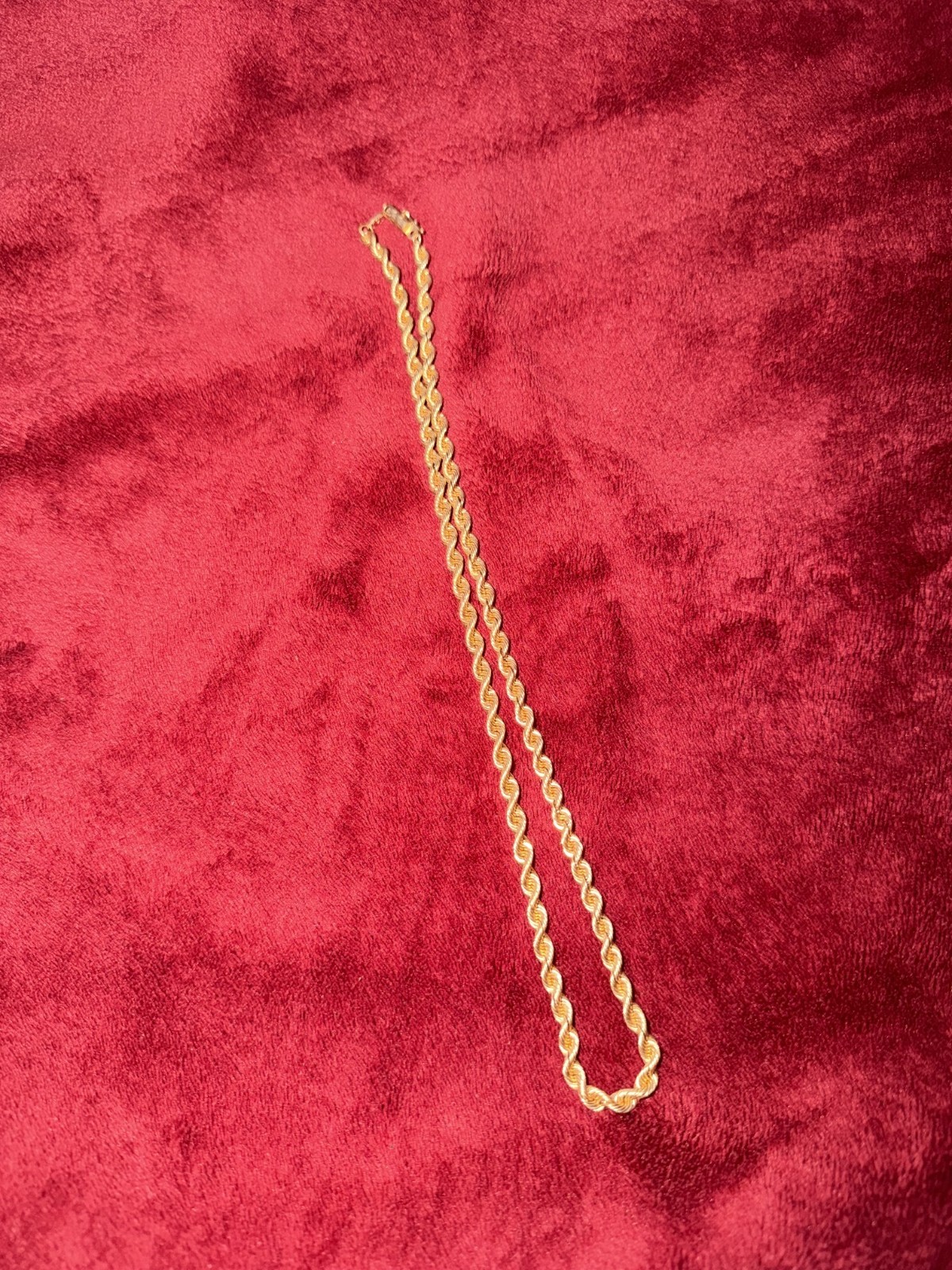 Vintage 20 Inch, 14k Solid Gold Heavy Silk Rope Necklace, 28 Grams, 4.5 Thick!
