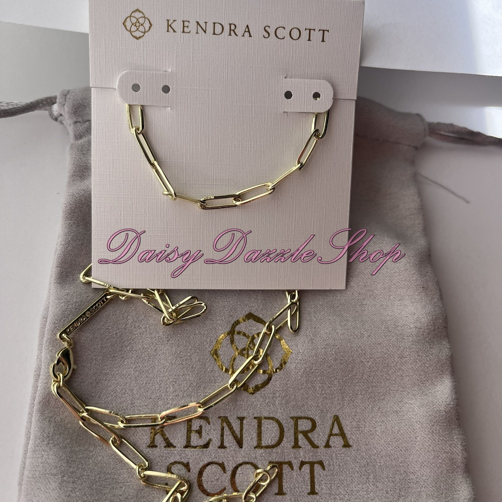 ✨Defective Kendra Scott Courtney Paperclip Necklace Fashion Jewelry Gold New ✨