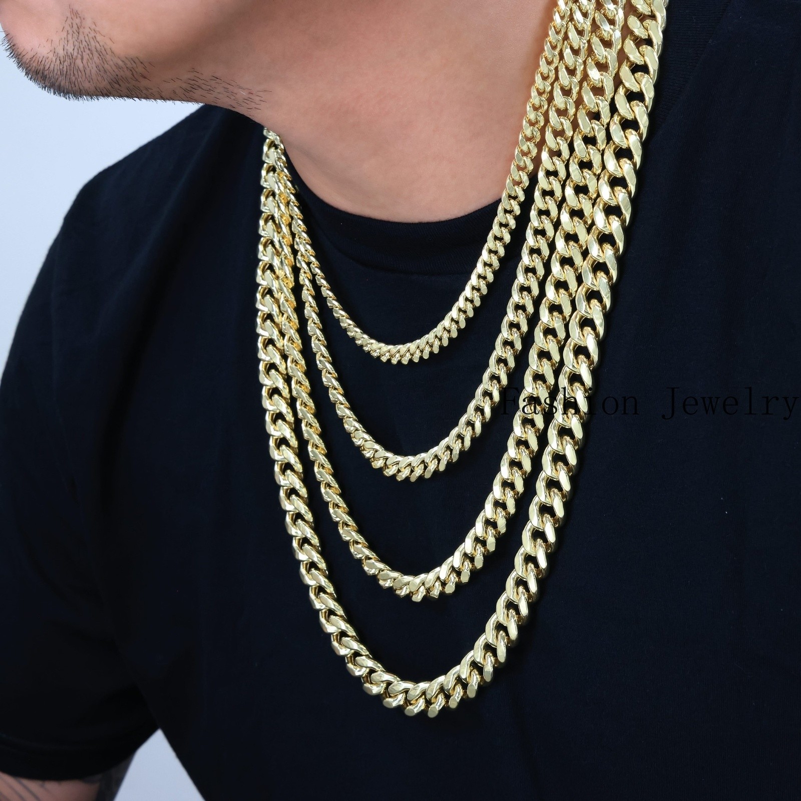 10K Yellow Gold 3mm- 13mm Miami Cuban Link Chain Necklace Mens Womens 16″- 30″