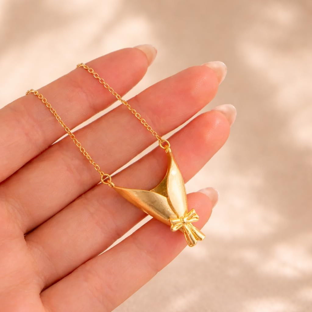 Flower Holder Necklace for Women DIY Flower Bouquet Necklace Mini Vase Pendant W