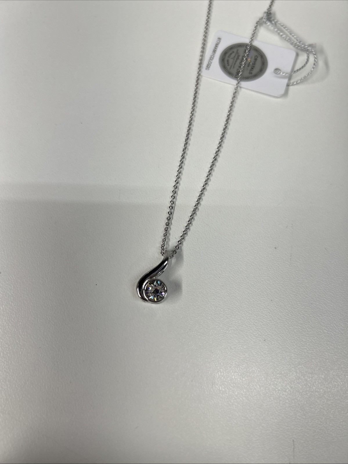 Nic & Syd Swarovski Crystal Harmony Music Note Pendant Necklace Silver Tone Box
