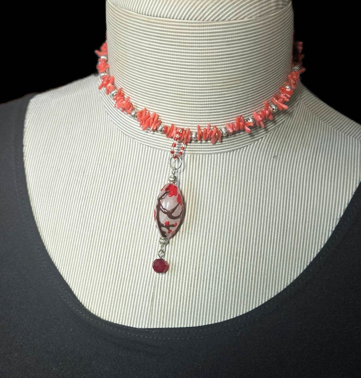 Handmade Beaded Pendant Necklaces Boho Floral Artisan Jewelry Set Gift 6 pc