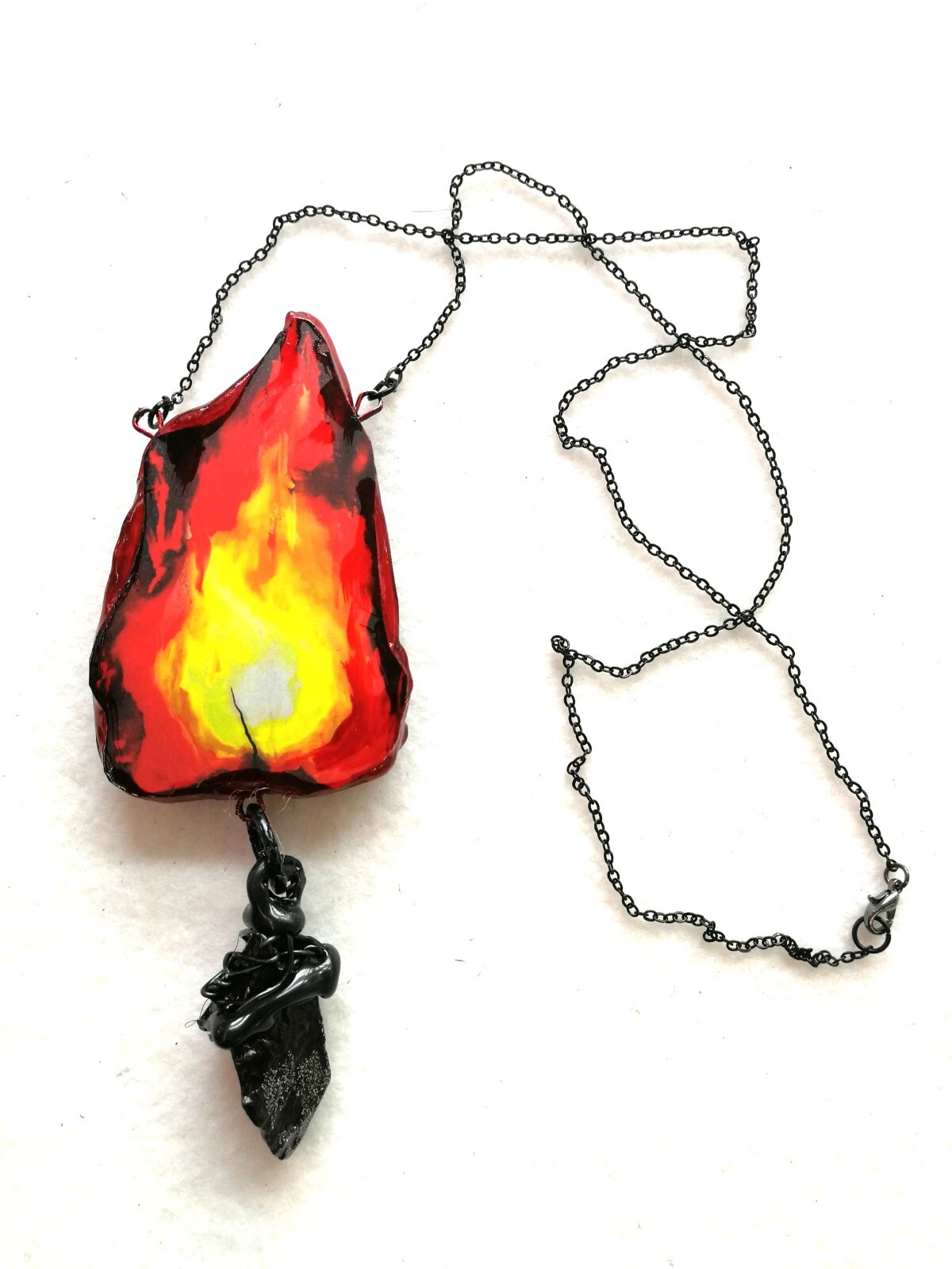 Jewelry Necklace Protective Talisman Pendant Magic Amulet Charm Fire Element Bib