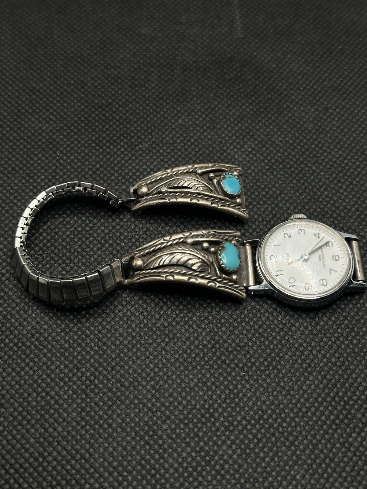 Gorgeous Vintage Southwestern Turquoise Sterling Silver Watch Band – Needs TLC