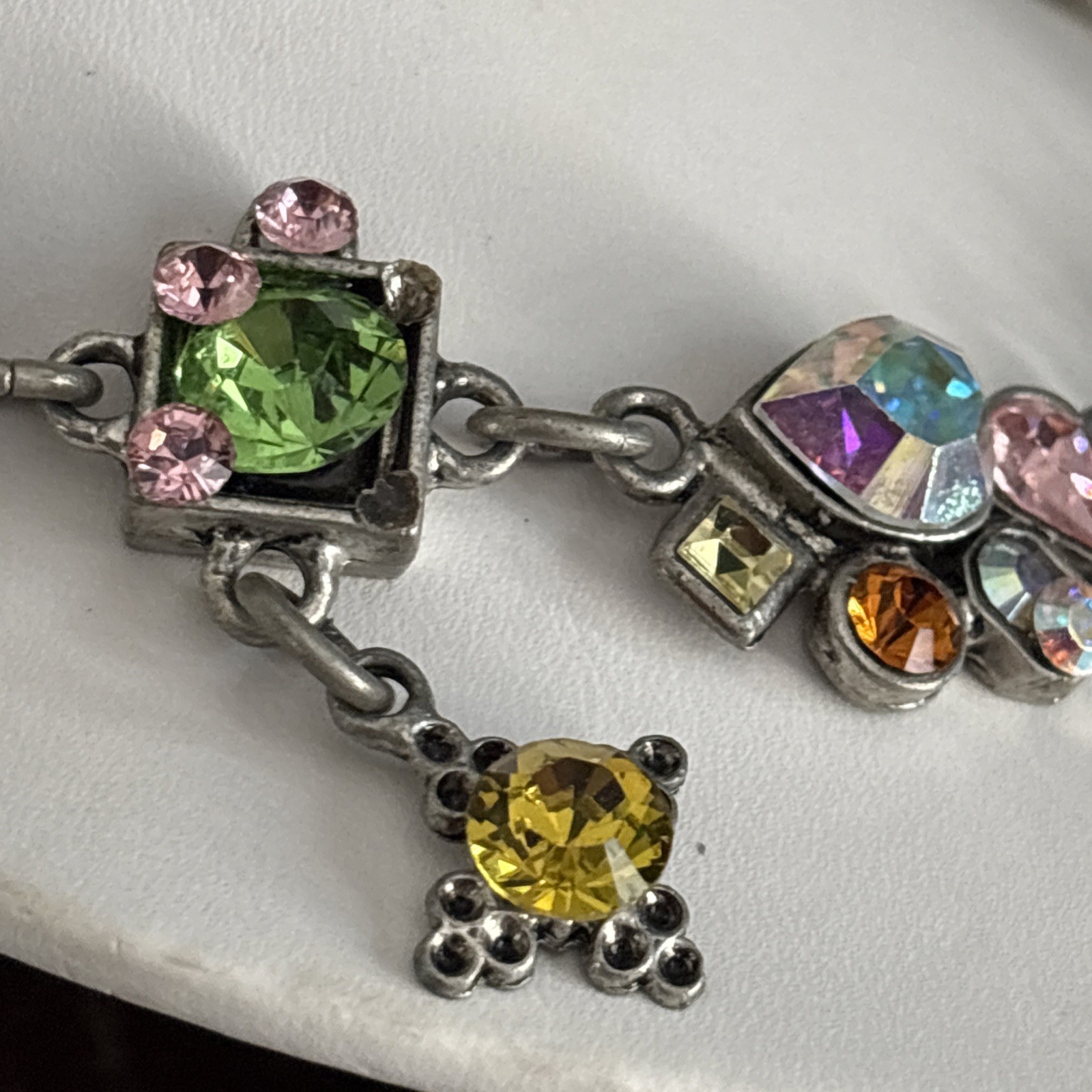 Designer Statement Necklace By RODRIGO OTAZU Swarovski Crystal Multicolor 16.5”