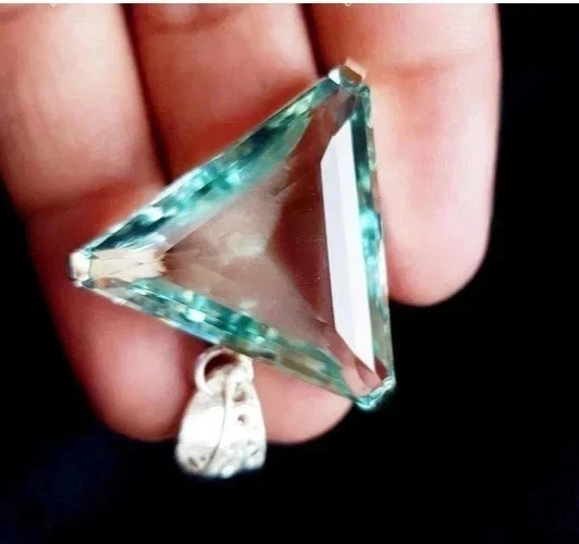 50 Carat Plus Flawless Blue Aquamarine Pendant Solid 925 Silver Plated Jewelry
