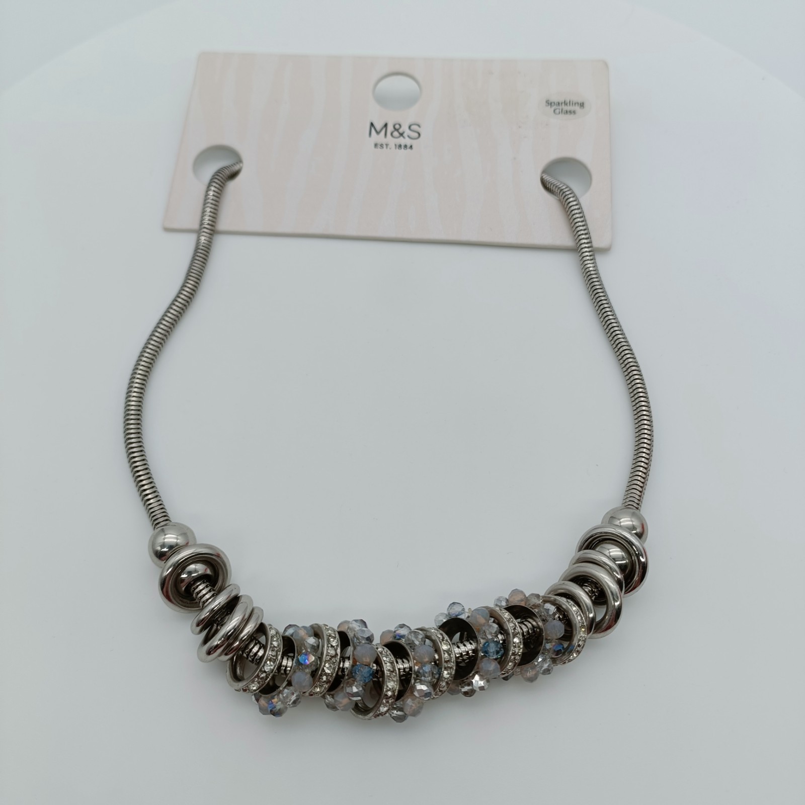 Marks & Spencer M&S Womens Ladies 46cm Grey and Silver Colour Necklace Brand New