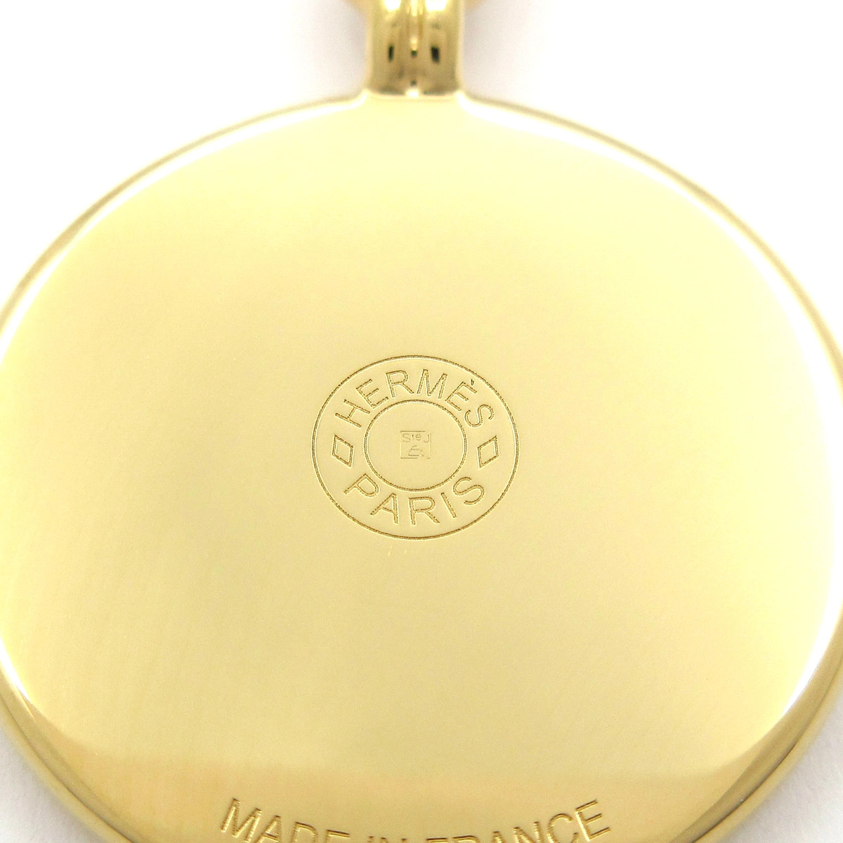 HERMES Médaille Cadre PM Gold Hardware None Necklace