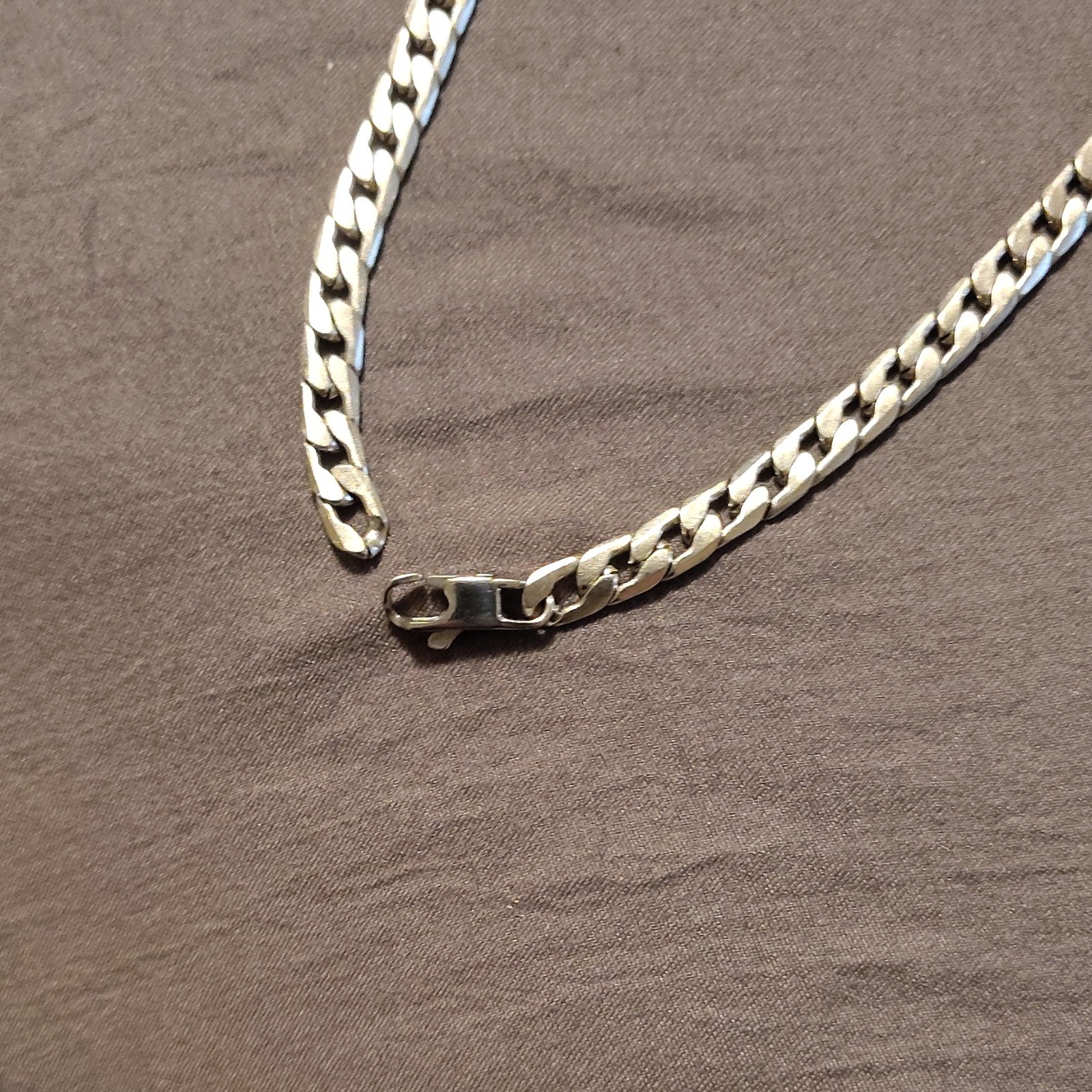 22 Inch Stainless Steel Curb Link Chain Necklace, Box Clasp Closure, No Stone