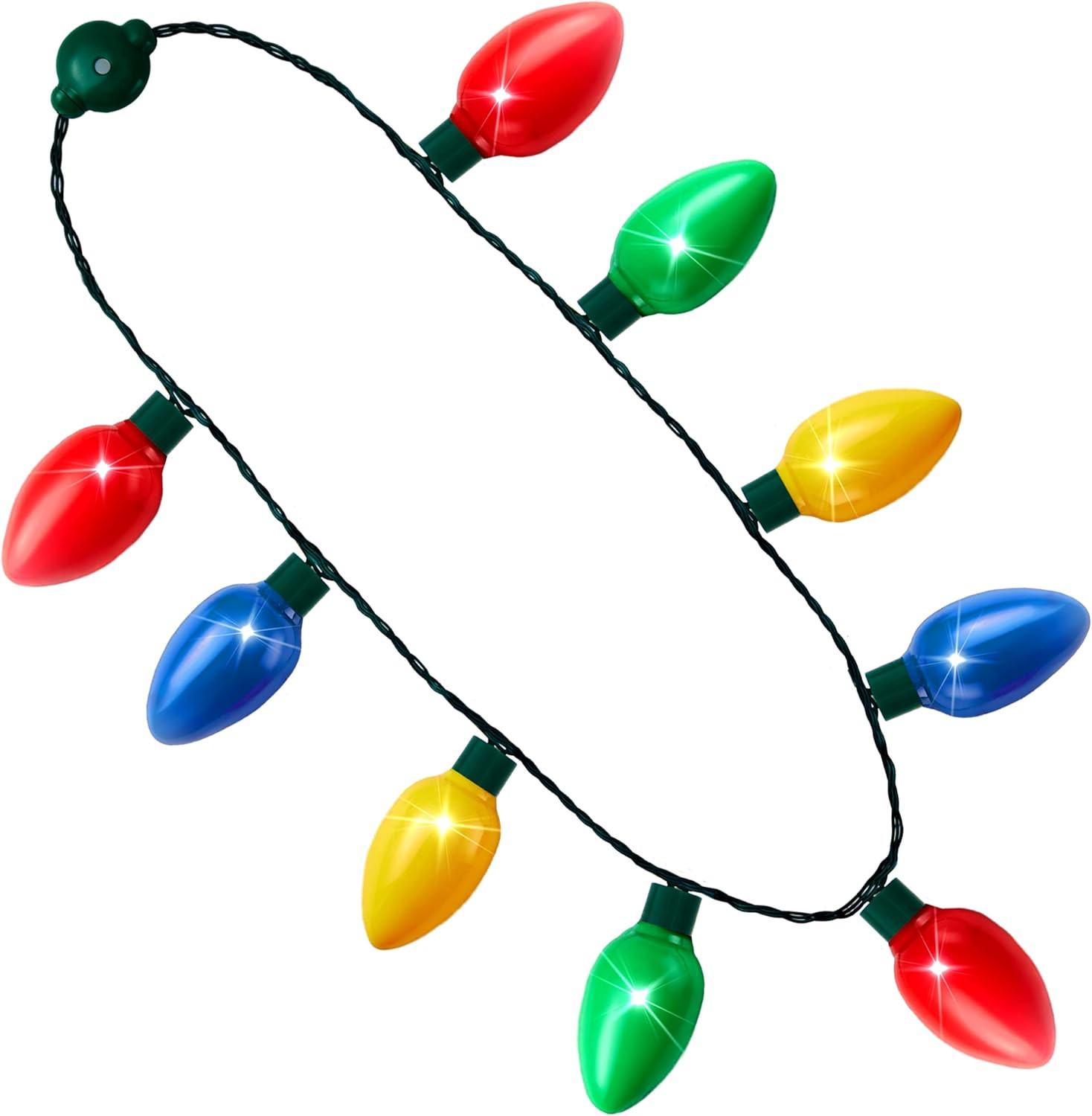 9PCS LED Christmas Bulb Necklaces Light Up Holiday Party Favors for Adults Kids