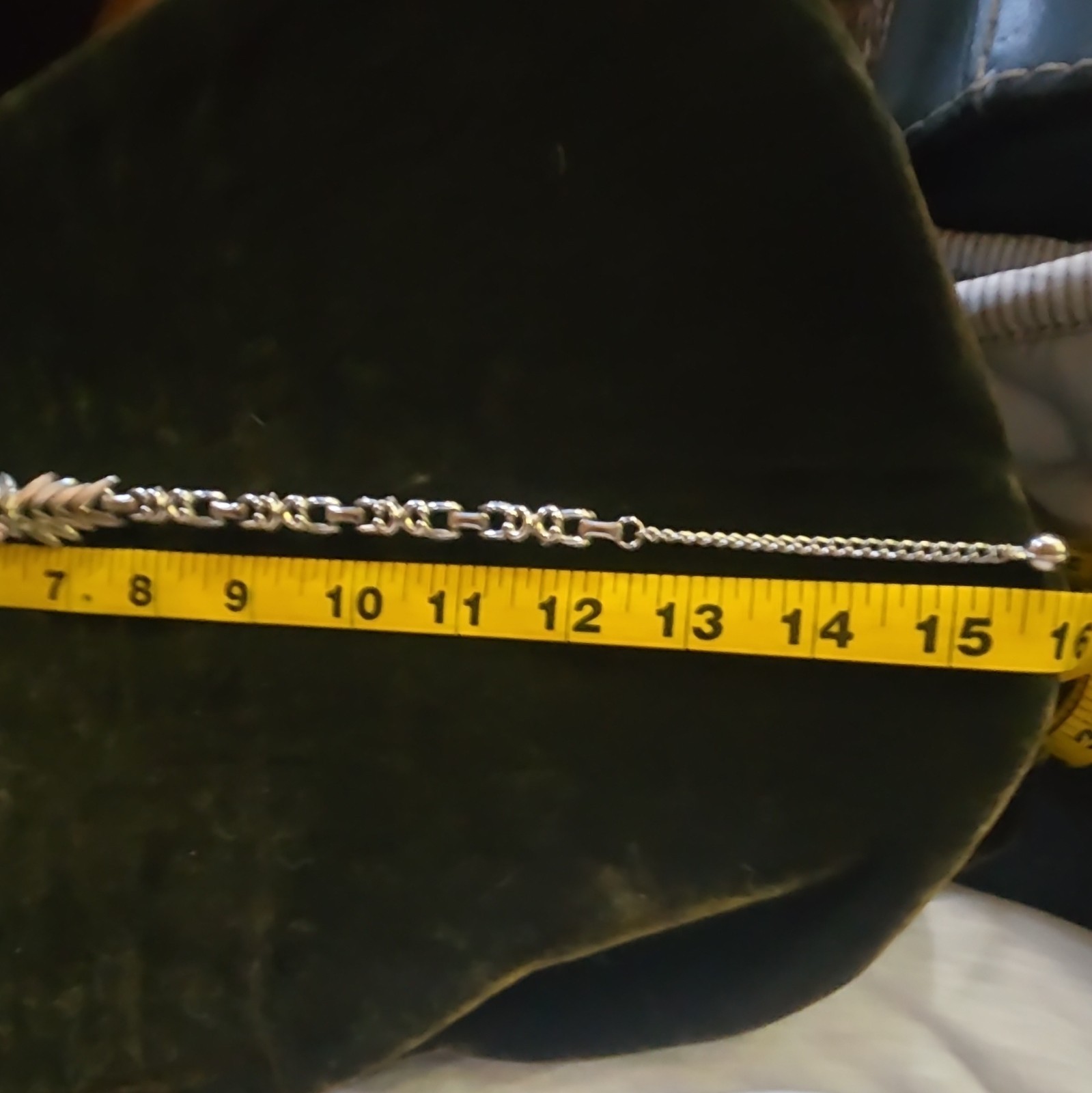 Silver Tone Bar Link Chain Choker/ Neclace 16 Adjustable Hook
