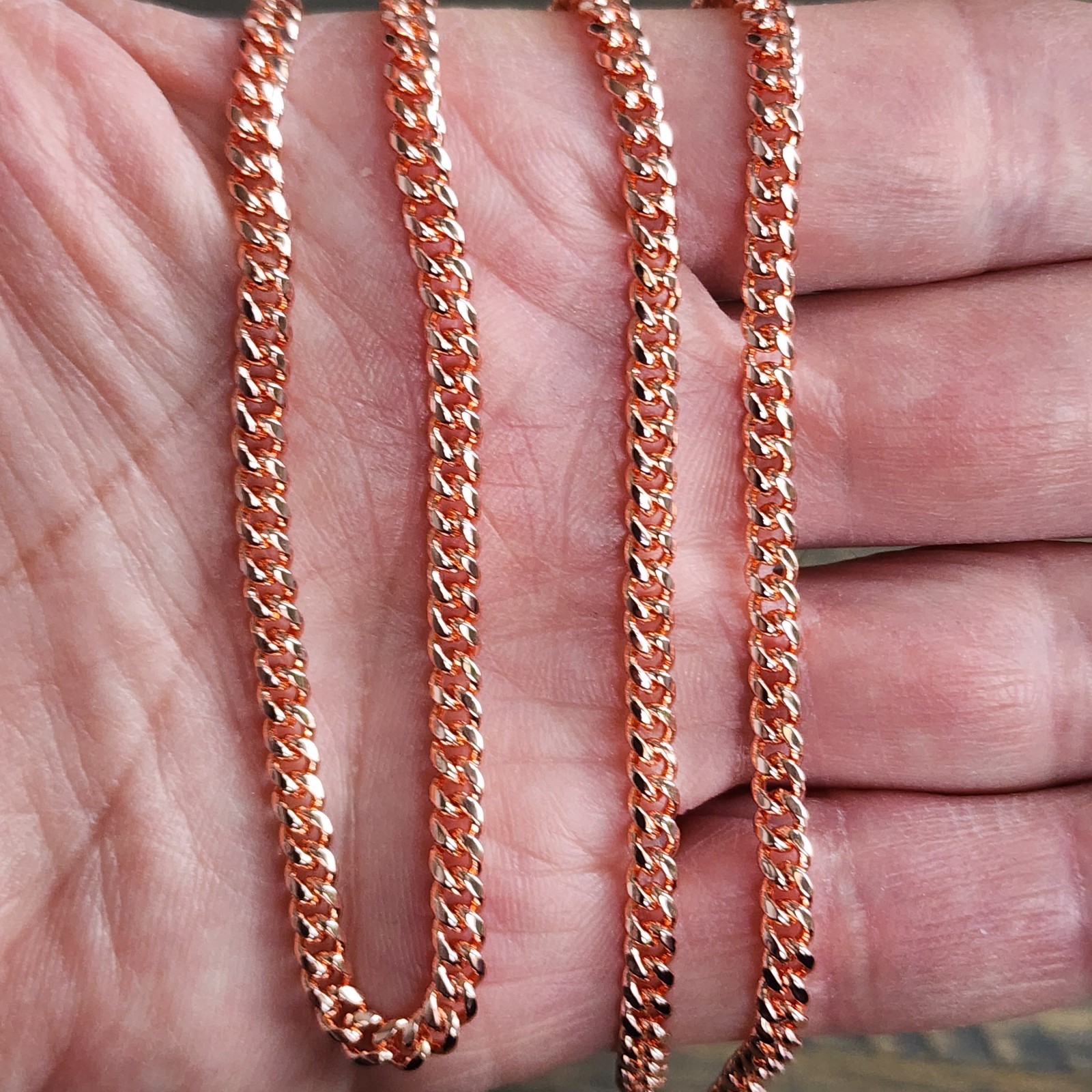Pure Copper Cuban Link Chain Necklace – 20 Inch – 4mm