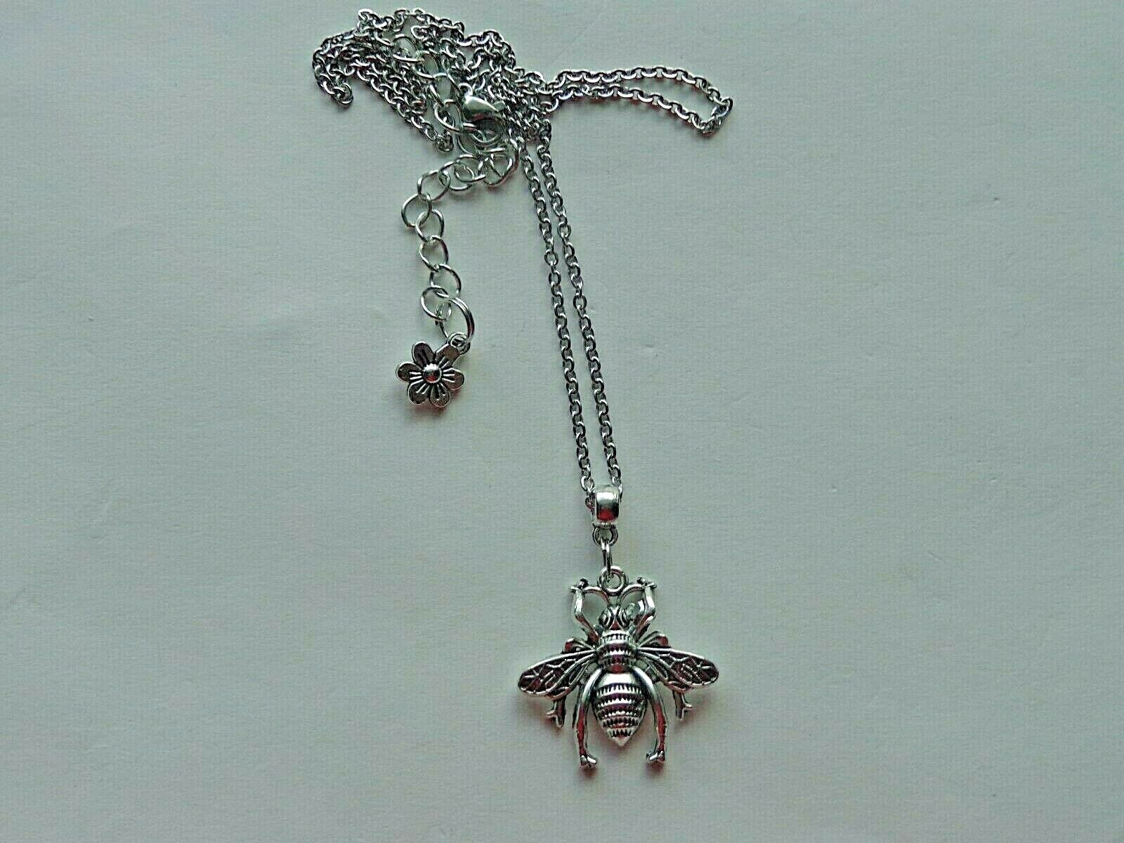 BEE TIBETAN ANTIQUE SILVER 20″ + 3″ EXTENSION STAINLESS STEEL NECKLACE JEWELRY