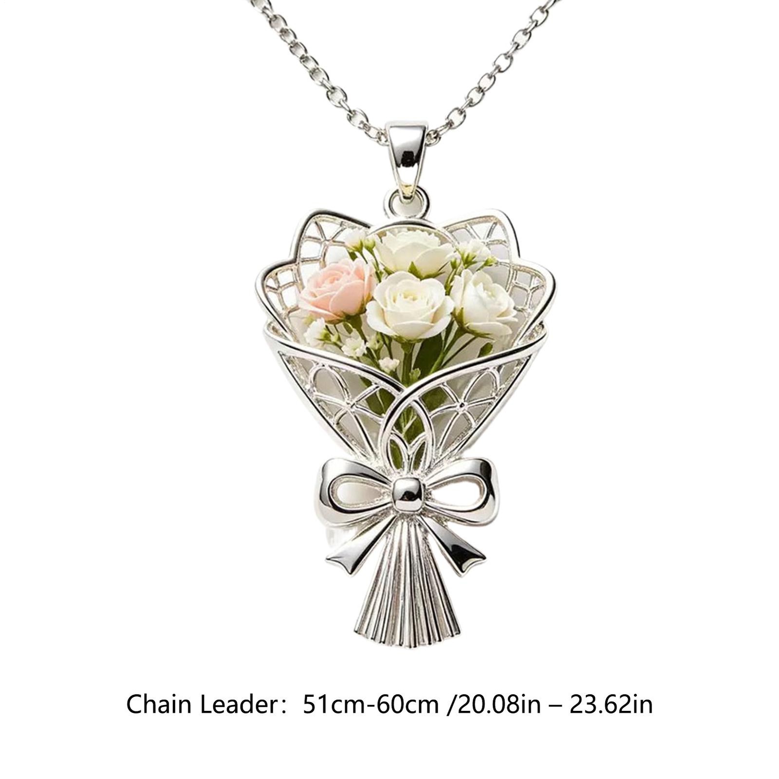 Wearable Vase Necklace for Women Artful Flower Bouquet Pendant Chain