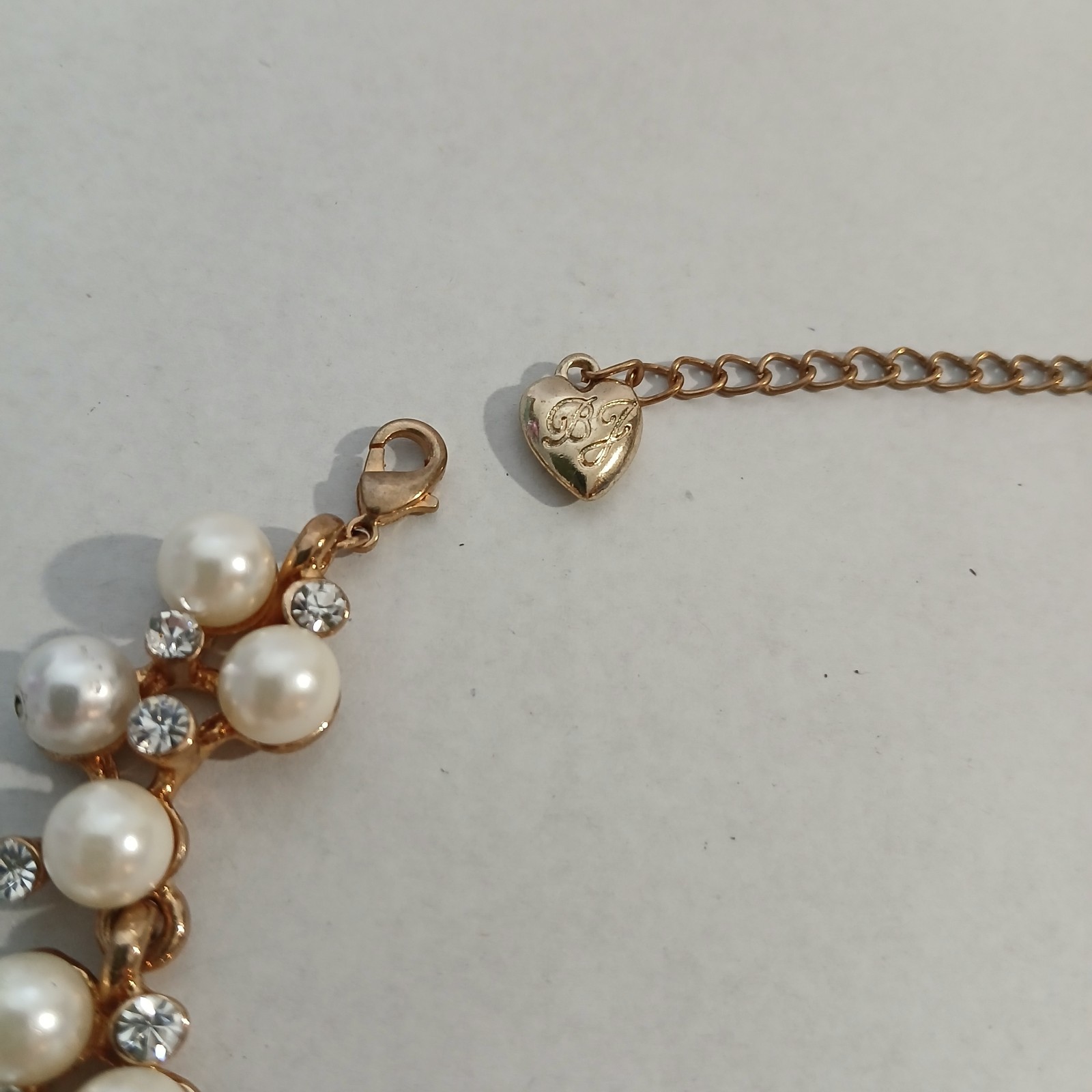Betsey Johnson Faux Pearl and Rhinestone Cluster Collar Necklace Coquette…