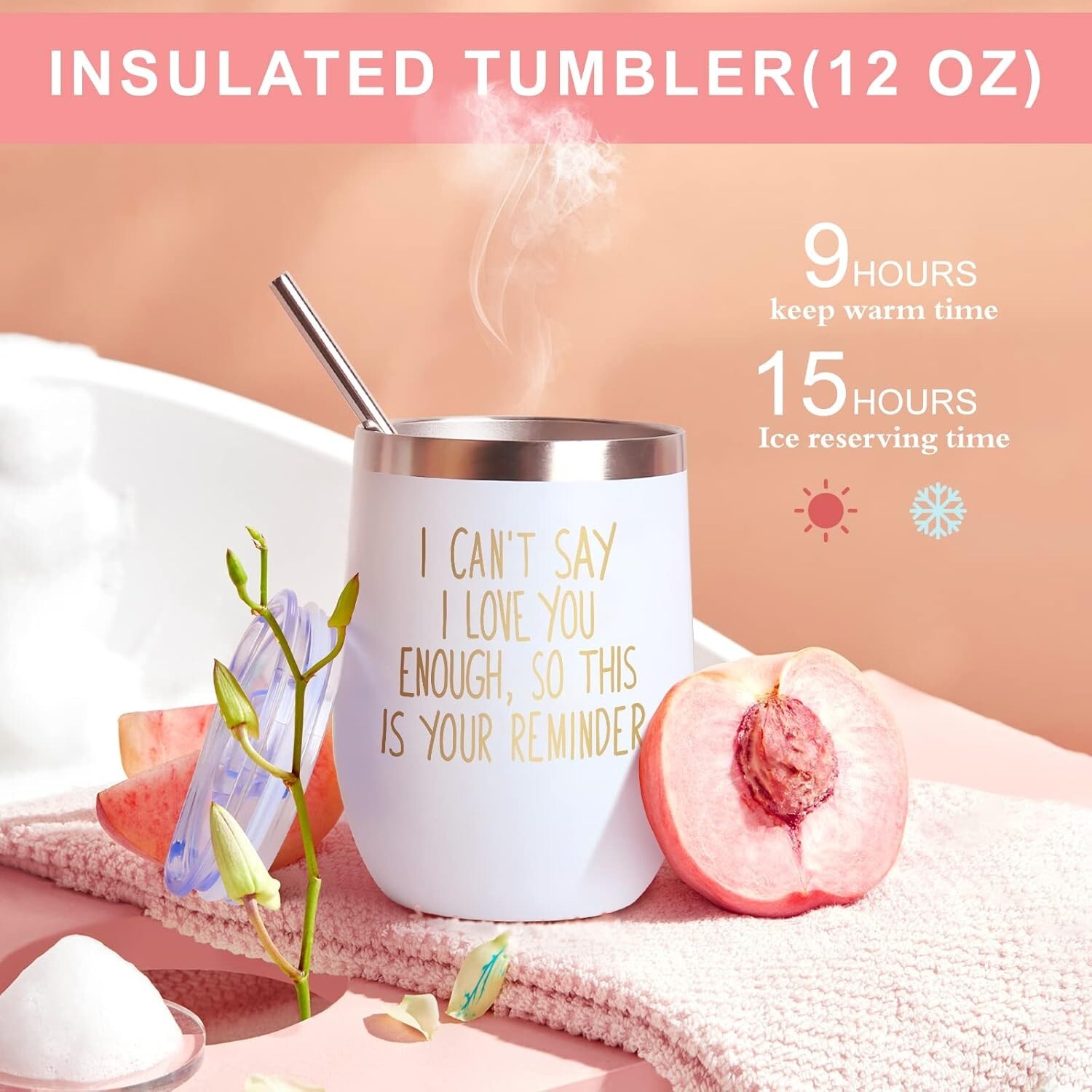 Thoughtful Valentine’s Day Gift Box with Insulated Tumbler, Roses & Cozy Socks