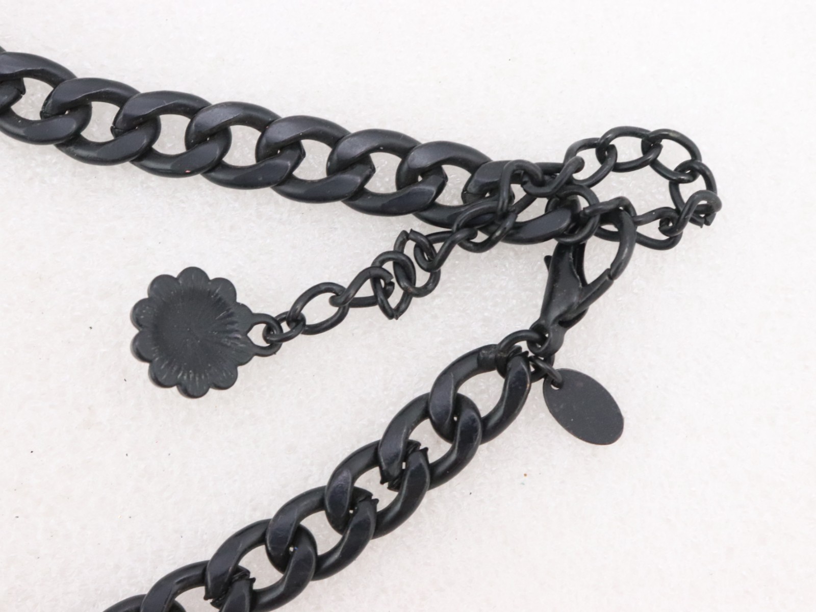 17-20″ ZARA Black Crystal Glass Rhinestone Bib Metal Chain Necklace