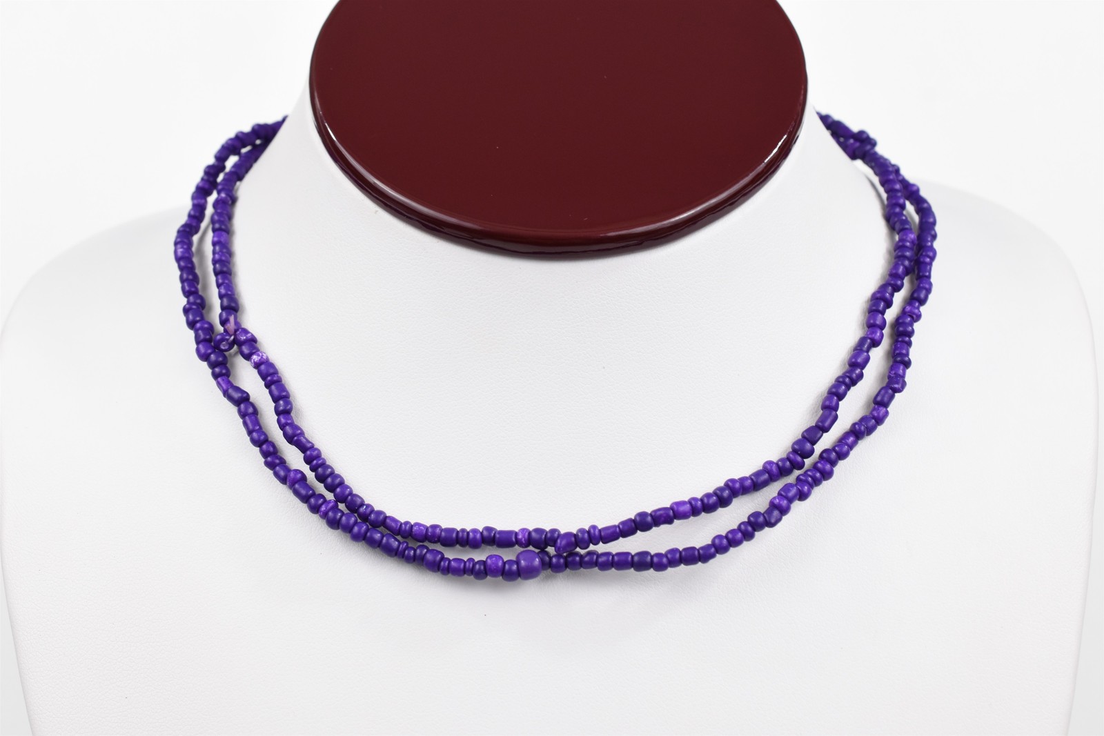 Lot 7 Handmade Studio Beaded Stretch Necklaces 30 in Each Turquoise Multicolor