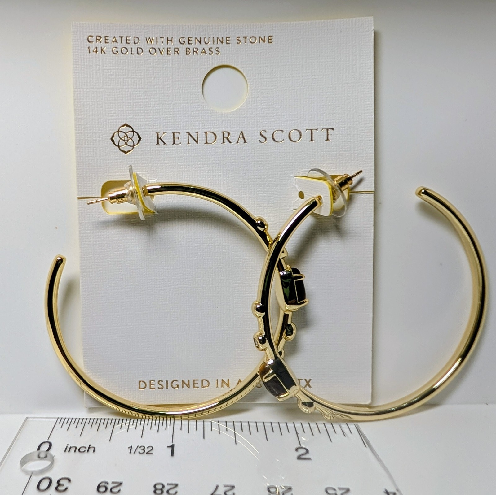 Kendra Scott Faye Brown Tiger’s Eye Gold Hoop Earrings