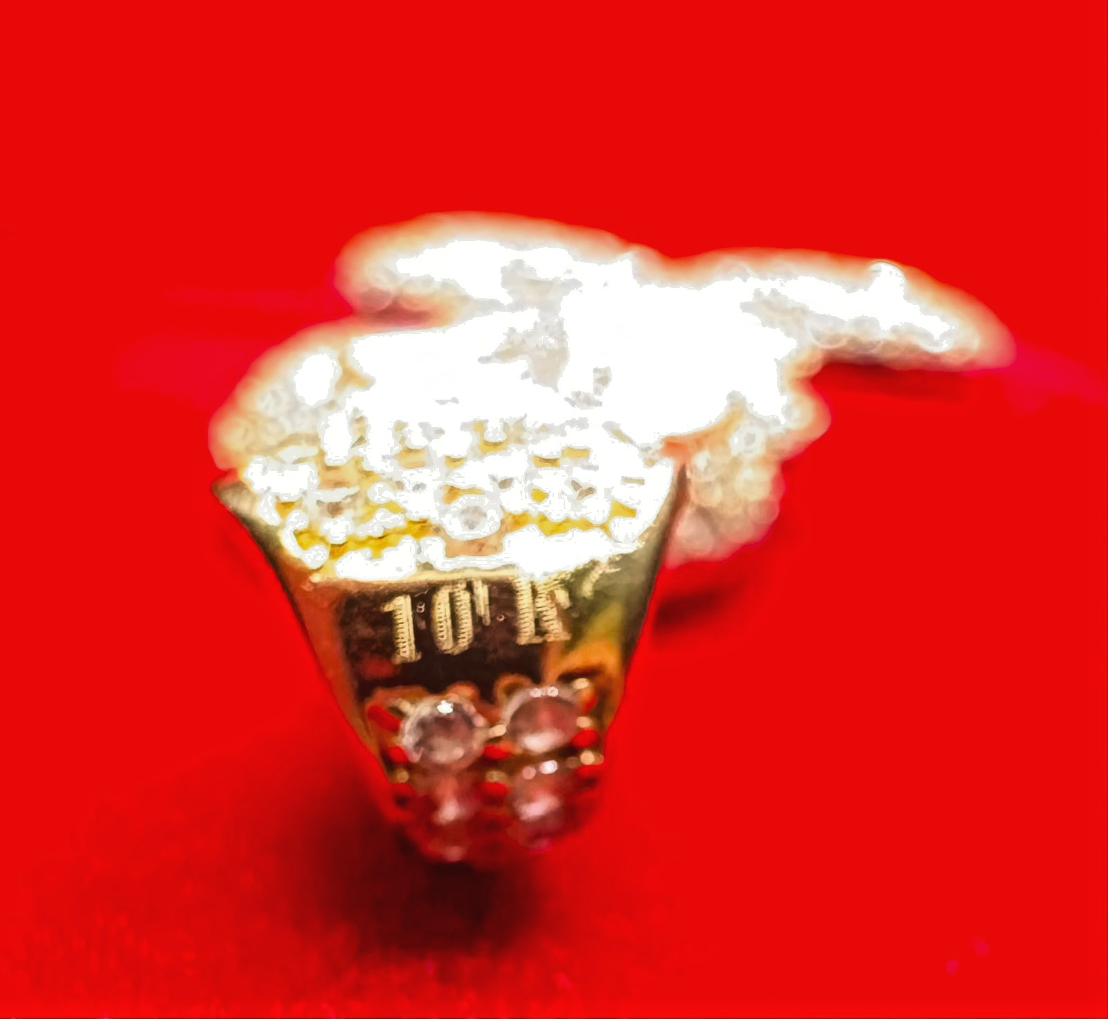 10Kt Iced-Out Tweety Bird Pendant with Cubic Zirconia Stones
